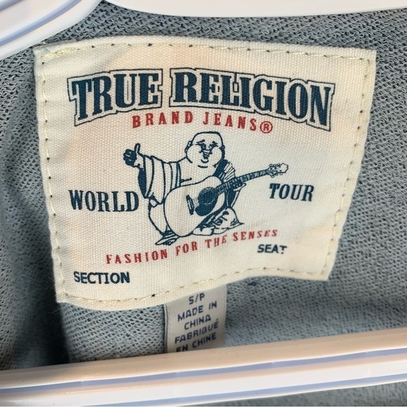 True Religion Navy Blue Crew Neck Graphic Logo Sweatshirt Women's S - Picture 4 of 7